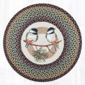 Capitol Importing Co 27 x 27 in. Jute Round Chickadee Patch 66-081C